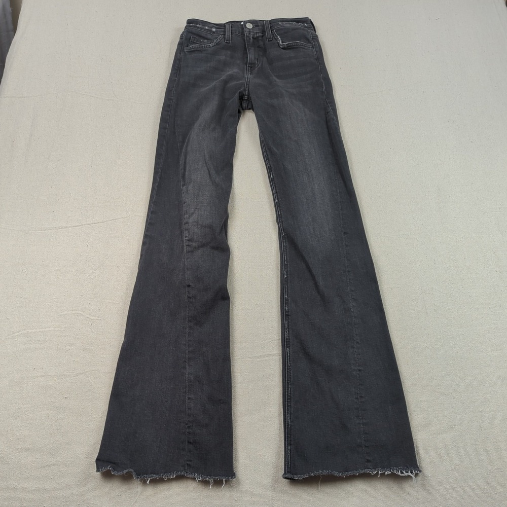 Flying Monkey Jeans Womens 24 Black Boot Cut Stretch Frayed Western Cowgirl